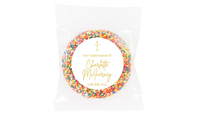Modern White and Gold Confirmation Personalised Giant Freckle
