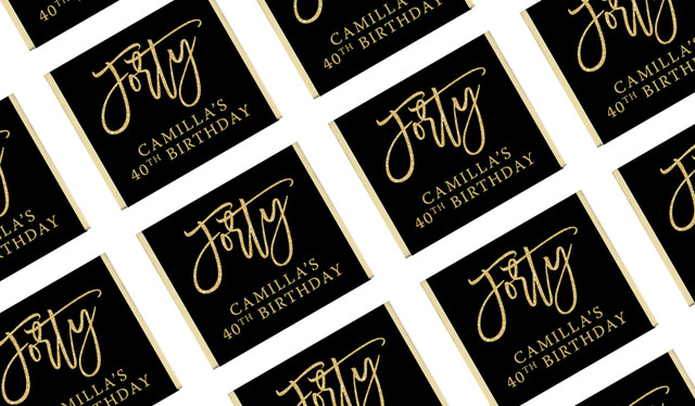 40th Black Personalised Mini Chocolates