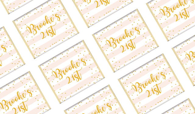 Striped Gold Confetti Personalised Mini Chocolates