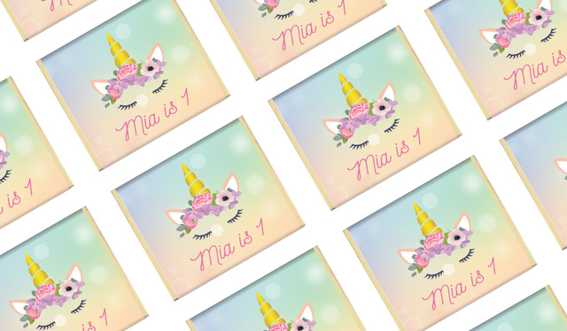 Sparkle Unicorn Birthday Personalised Mini Chocolates