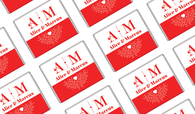 Ornamental Monogram Engagement Personalised Mini Chocolates