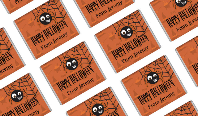 Spider Halloween Personalised Mini Chocolates