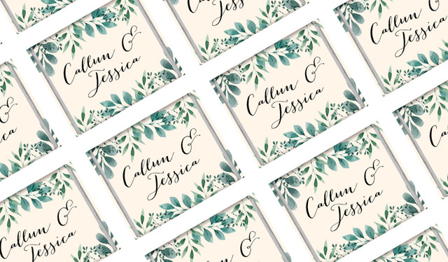 Branches On Cream Wedding Personalised Mini Chocolates