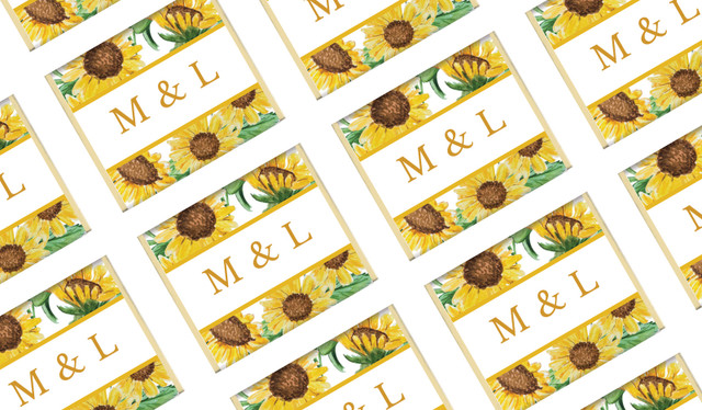Sunflower Wedding Personalised Mini Chocolates