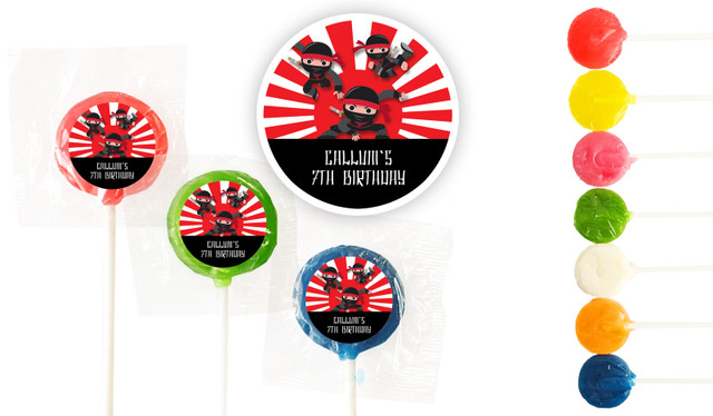 Ninja Birthday Custom 3cm Mini Lollipops