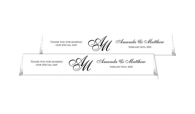 Initials Wedding Personalised Toblerone Chocolates 50g