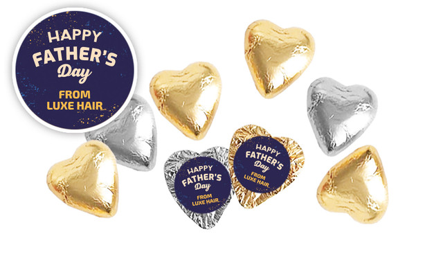 Night Sky Fathers Day Personalised Foil Chocolate Hearts
