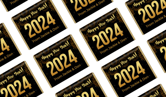 Black And Gold New Years Eve Mini Chocolates