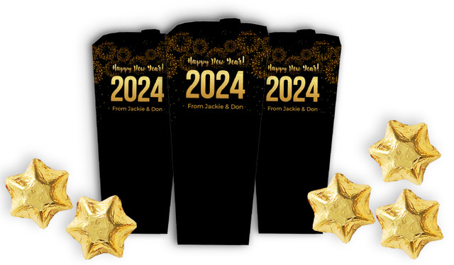 Black And Gold Personalised New Years Eve Chocabox
