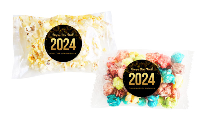 Black And Gold New Years Eve Personalised Popcorn Bag