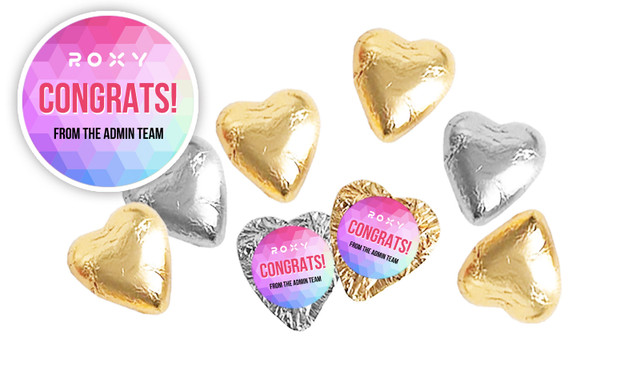 Geometric Congratulations Personalised Chocolate Hearts