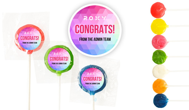 Geometric Congratulations Custom 3cm Mini Lollipops