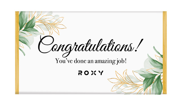 Gold And Green Leaves Congratulations Personalised Chocolate Bar