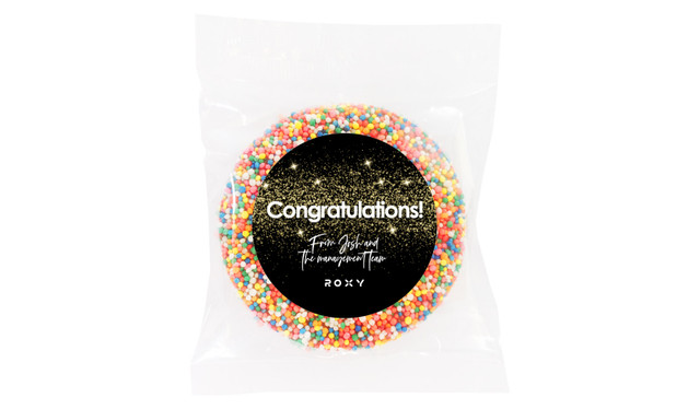 Gold Dust Congratulations Personalised Chocolate Freckle