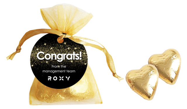Gold Dust Congratulations Personalised Organza Bags