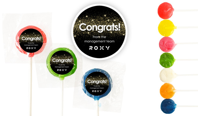 Gold Dust Congratulations Custom 3cm Mini Lollipops