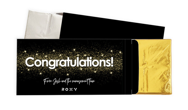 Gold Dust Congratulations Personalised Chocolate Bar In A Box