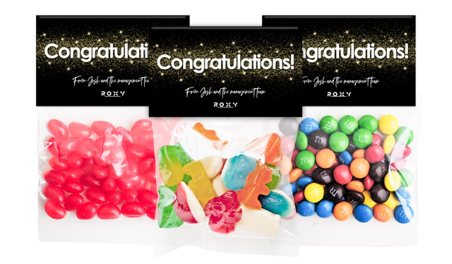 Gold Dust Congratulations Custom Lolly Bag With Topper
