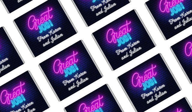 Neon Congratulations Personalised Mini Chocolates