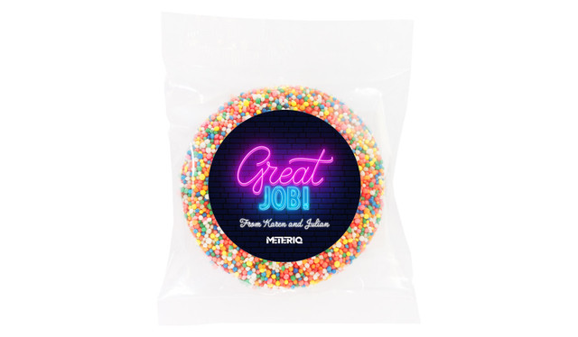 Neon Congratulations Personalised Chocolate Freckle
