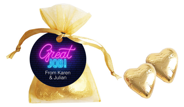 Neon Congratulations Personalised Organza Bags