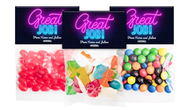 Neon Congratulations Custom Lolly Bag With Topper