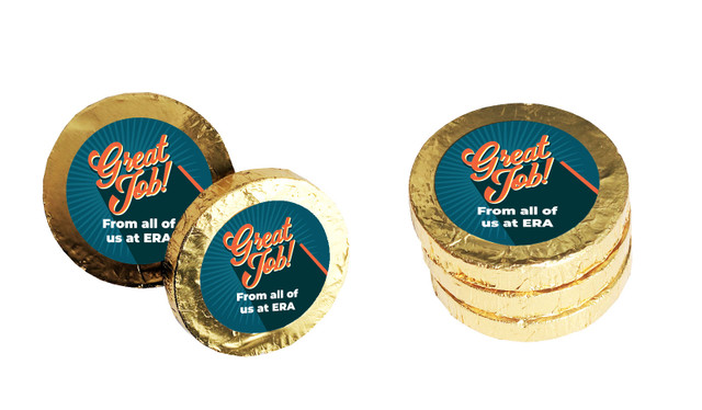 Retro Congratulations Chocolate Coins (Gold Or Silver)