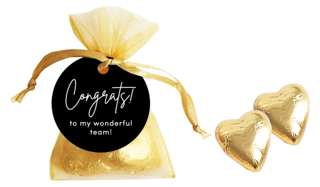 Signature Black Congratulations Personalised Organza Bags