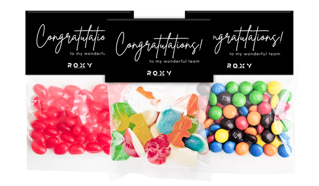 Signature Black Congratulations Custom Lolly Bag With Topper