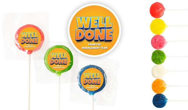 Big Orange Congratulations Custom 3cm Mini Lollipops