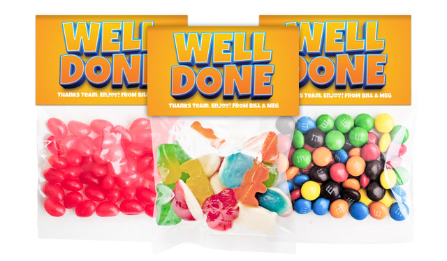 Big Orange Congratulations Custom Lolly Bag With Topper