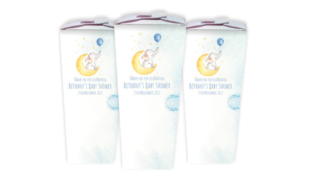 Elephant Moon Blue Baby Shower Personalised Chocaboxes