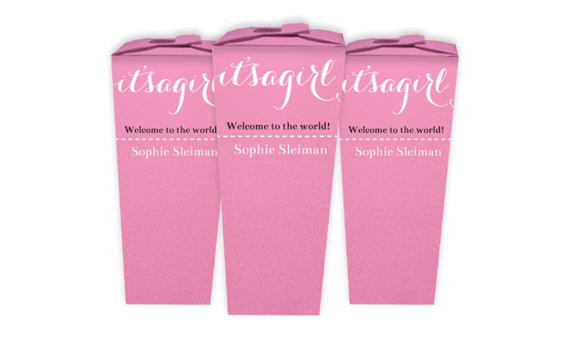 Flowing Words Girls Birth Announcement Personalised Chocaboxes