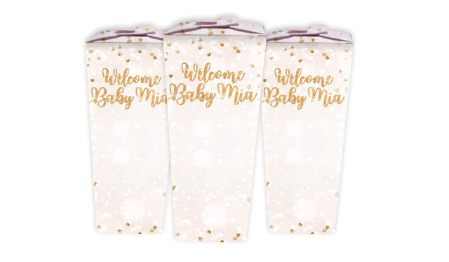 Heart Confetti Birth Announcement Personalised Chocaboxes