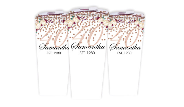 40th Rose Gold Confetti Personalised Chocaboxes