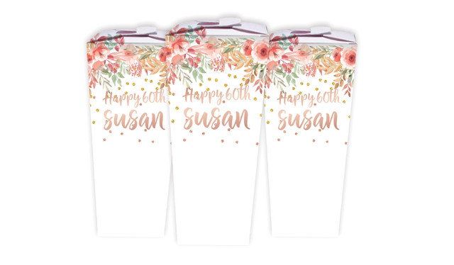 Peach Floral Personalised Chocaboxes