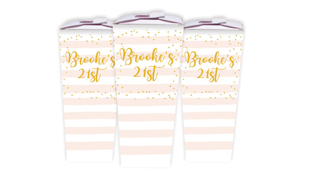 Striped Gold Confetti Personalised Chocaboxes