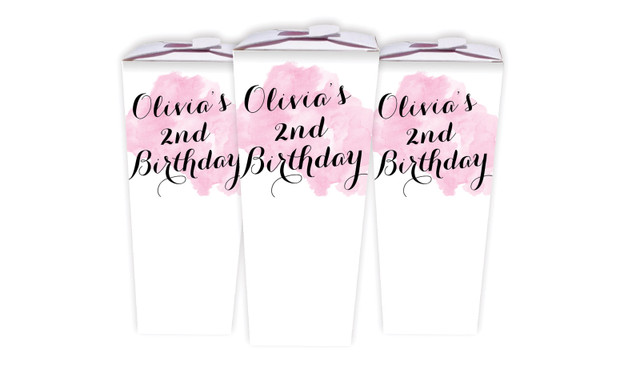 A Splash Of Watercolour Pink Birthday Personalised Chocaboxes