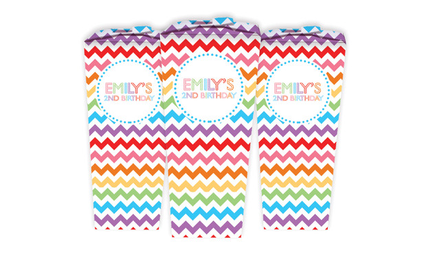 Chevron Rainbow Birthday Personalised Chocaboxes