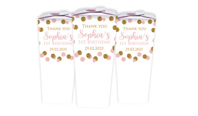 Confetti Pink And Gold Birthday Personalised Chocaboxes