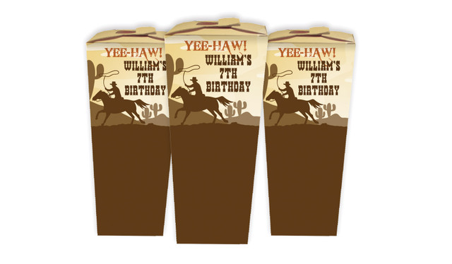 Cowboy Birthday Personalised Chocaboxes