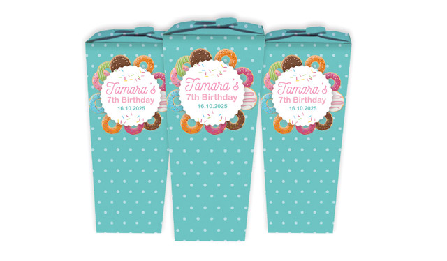 Donut Party Birthday Personalised Chocaboxes