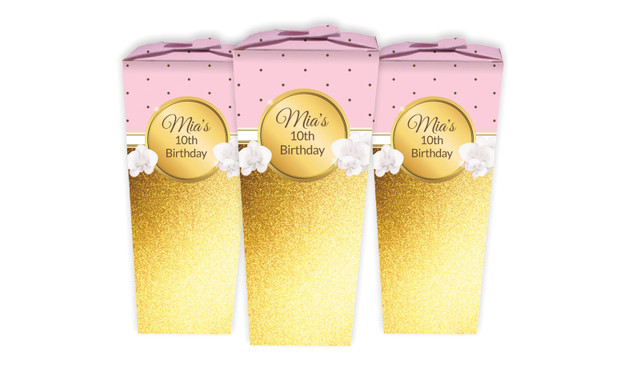 Pink & Gold Birthday Personalised Chocaboxes