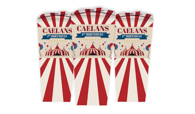Retro Circus Birthday Personalised Chocaboxes