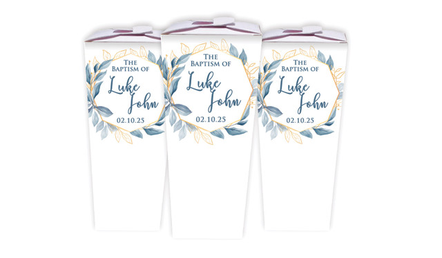 Blue Leaves Christening Personalised Chocaboxes