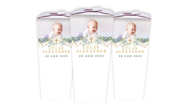 Leaves Photo Christening Personalised Chocaboxes