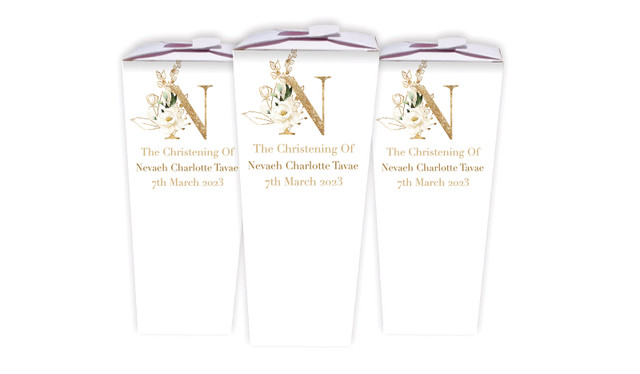 Monogram Rose Christening Personalised Chocaboxes