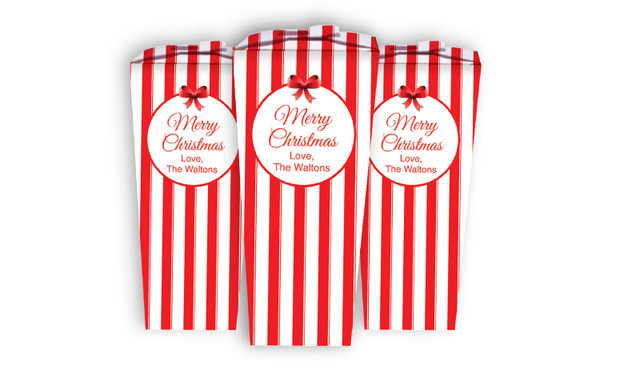 Stripes In Red Christmas Personalised Chocaboxes