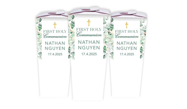 Eucalyptus Watercolour Communion Personalised Chocaboxes