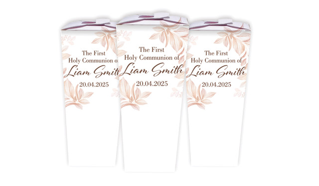 Natural Leaves Communion Personalised Chocaboxes